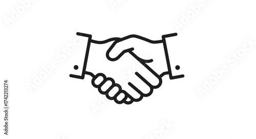 Handshake icon representing agreement partnership and business deal 1.