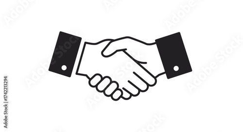 Professional Handshake Icon Symbolizing Business Agreement and Partnership.