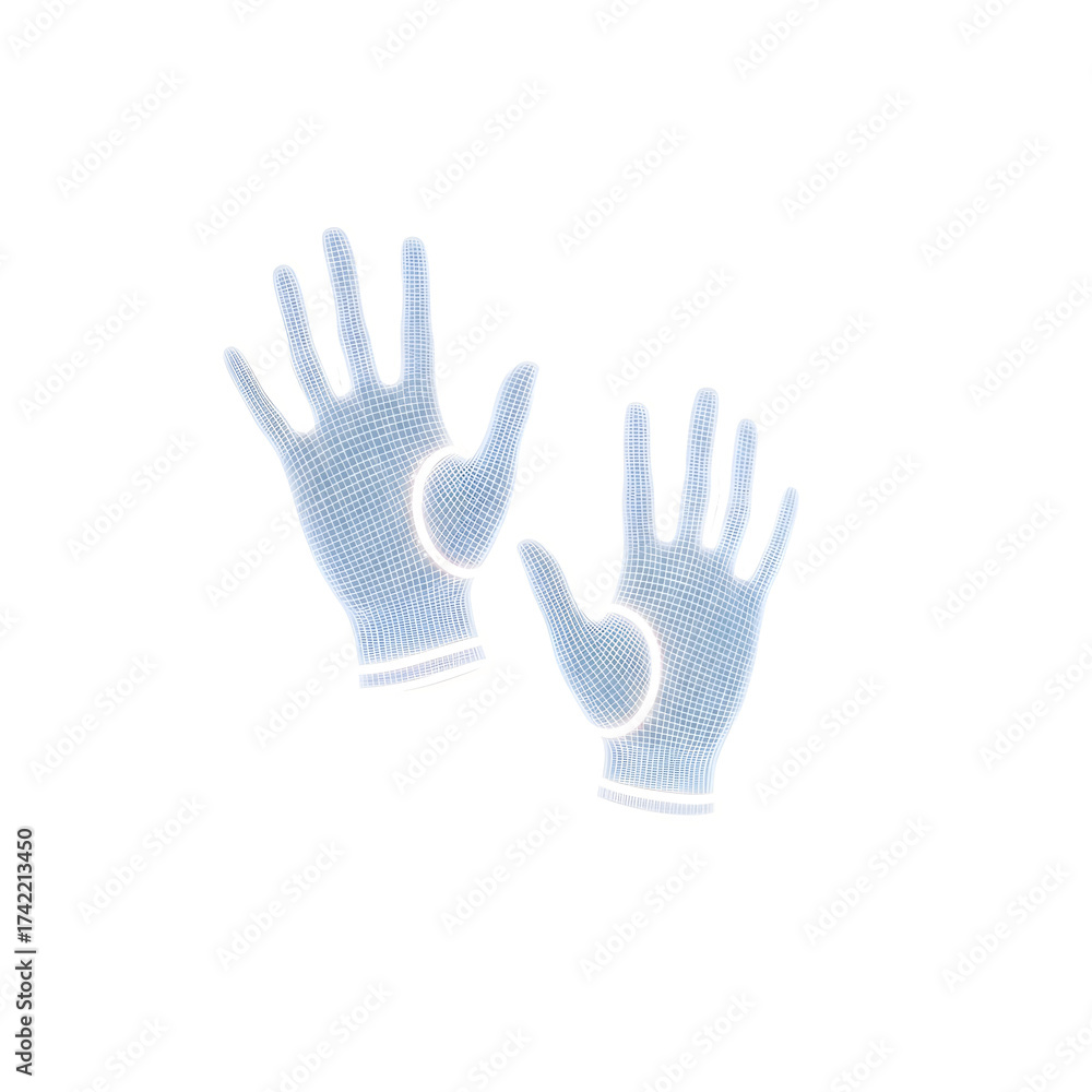 Obraz premium Pair of white gloves illustration on transparent background