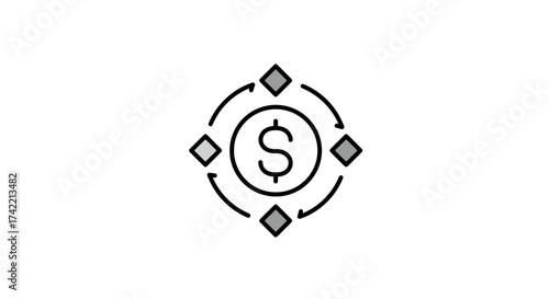 Money circulation icon representing financial flow and exchange process.