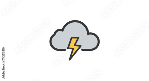 Cloud with lightning bolt icon representing stormy weather.