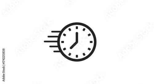 Fast Clock Icon Symbolizing Speed Efficiency and Urgent Time Management.