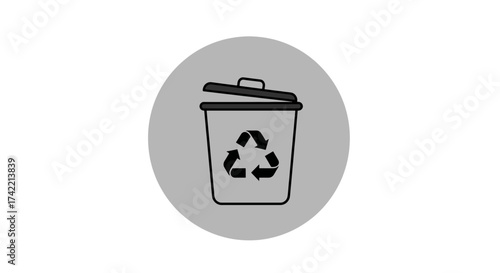 Recycling Bin Icon for Waste Management and Environmental Conservation.