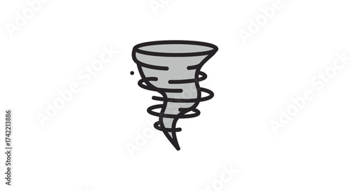 Cartoon Tornado Icon Simple Weather Phenomenon Illustration.