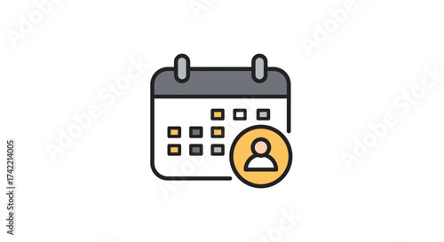 Calendar with User Icon for Personal Schedule and Event Management.