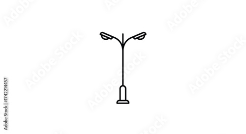Modern street lamp line art icon vector illustration for urban design.