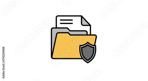 Secure Folder Document Protection Icon for Data Security and Confidential Files.
