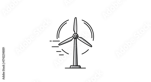 Modern Wind Turbine Generating Clean Renewable Energy.