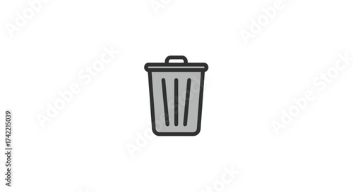 Simple gray trash can icon for delete and waste management.