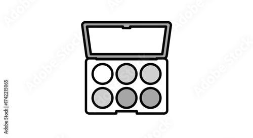 Flat Design Eyeshadow Palette Illustration for Beauty and Cosmetic Products.