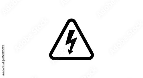 High voltage warning sign with lightning bolt symbol indicating electrical hazard.