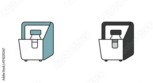 Medical Nebulizer Device with Medication Vial Vector Illustration Set.