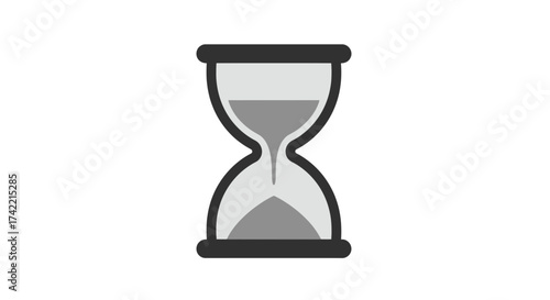 Simple flat design illustration of an hourglass symbolizing the passage of time.