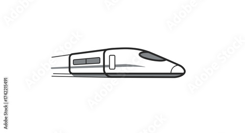 Modern HighSpeed Bullet Train Vector Illustration.