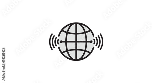 Global network connectivity icon representing worldwide communication and internet access.