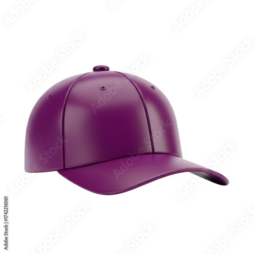 Purple baseball cap isolated on transparent background