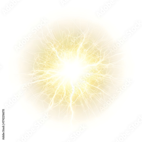 Glowing energy sphere with electrical veins