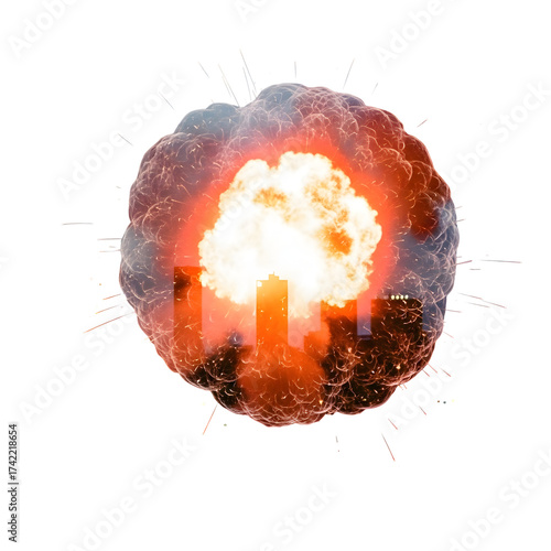 Explosion illustration with transparent background
