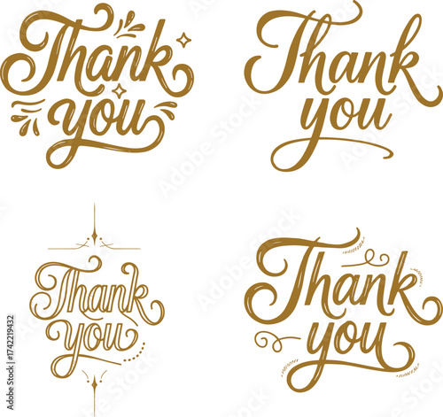 Thank you hand lettering typographical vector design.eps