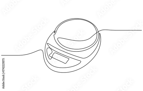Continuous one line drawing of Digital weigh scale vector illustration isolated on transparent background. Editable outline