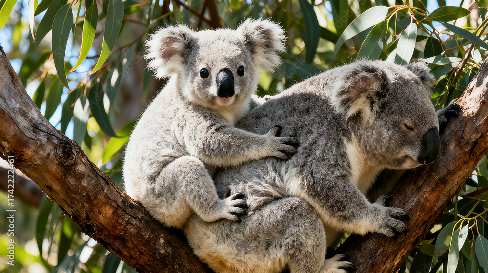 Fototapeta premium Koala mother and child