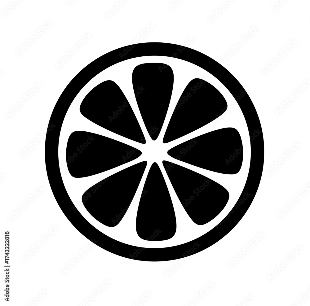Obraz premium orange icon vector on white background. lemon slice icon