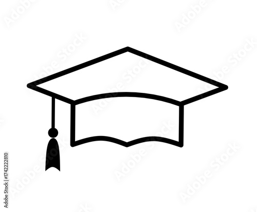 graduation cap vector with line design