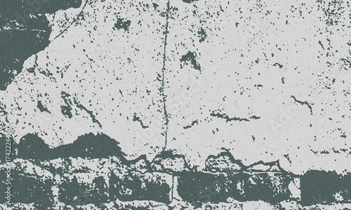 A two tone grunge texture features eroded brick shapes over a light surface
