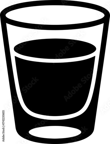 shot glass  silhouette vector illustration