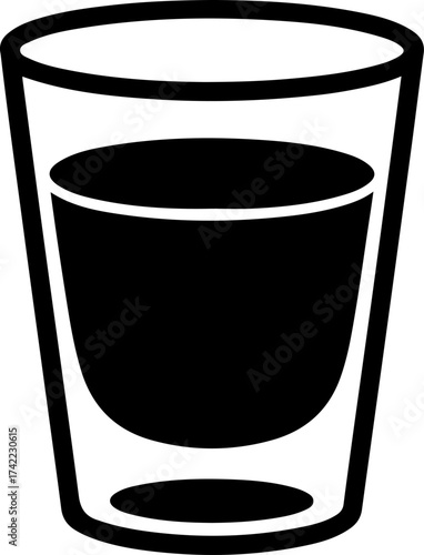 shot glass  silhouette vector illustration