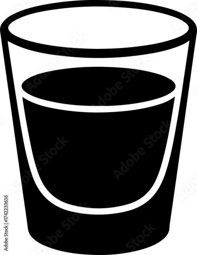 shot glass  silhouette vector illustration