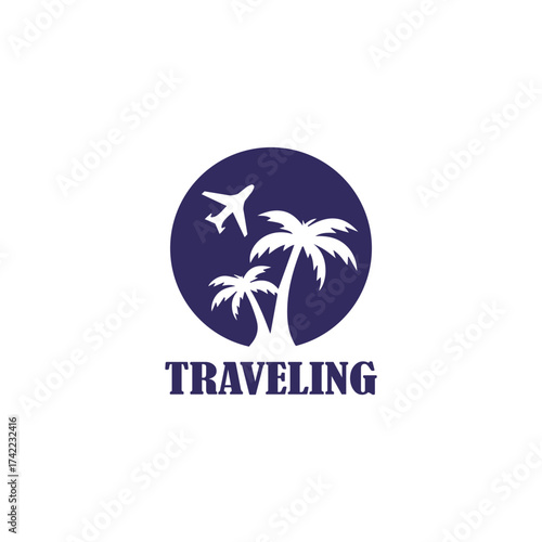 Traveling Logo Vector Simple Natural