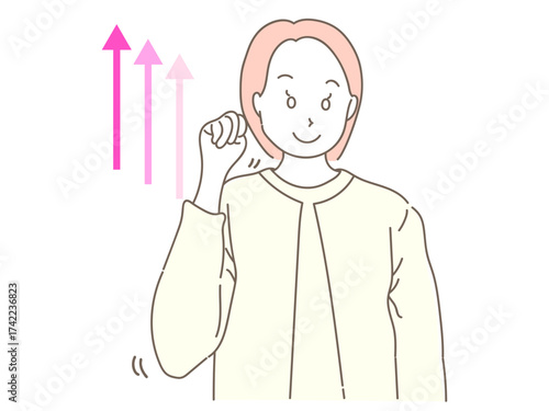 イラスト　女性　手