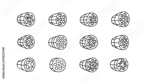 Set of 12 hand drawn icons representing gears cogs and mechanical components in perspective views vector