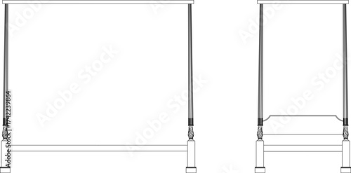 Vector sketch illustration silhouette of wooden furniture design with classical mythology decoration ornament vintage neoclassical abstract modern