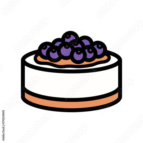 Delicious blueberry cheesecake dessert with fresh fruit topping.