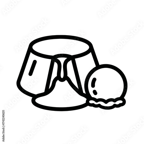 Delicious dessert with a scoop of ice cream perfect for a sweet treat.