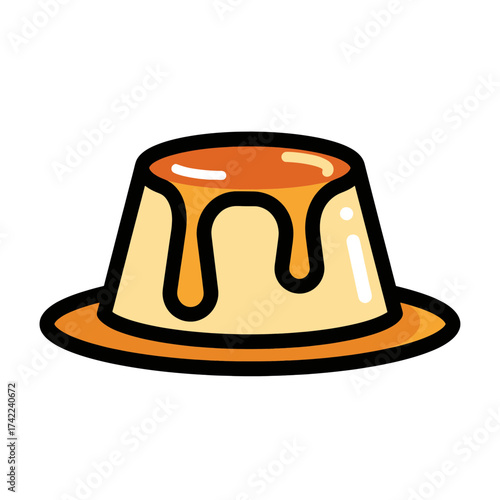 Delicious caramel flan dessert with a glossy golden caramel topping and a creamy texture.