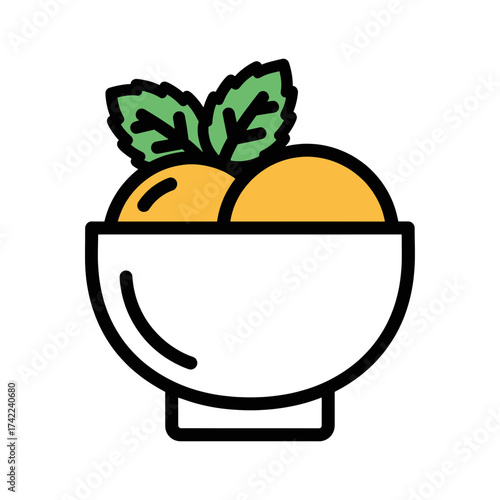 Delicious dessert with mint leaves in a white bowl perfect for a sweet treat.