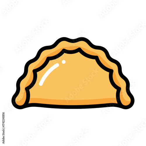 Delicious goldenbrown empanada with a wavy edge perfect for a snack.