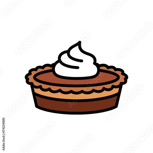 Delicious pie with whipped cream on top a sweet dessert.