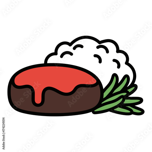 Delicious meal with meat and vegetables perfect for dinner or lunch tasty and healthy.