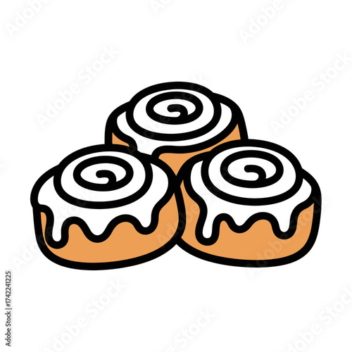 Delicious cinnamon rolls with white icing a sweet treat for breakfast or dessert.