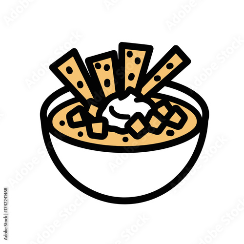 Delicious bowl of nachos with cheese sour cream and chips.