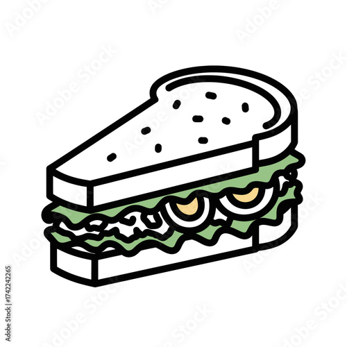 Delicious sandwich with fresh ingredients perfect for lunch or a snack.