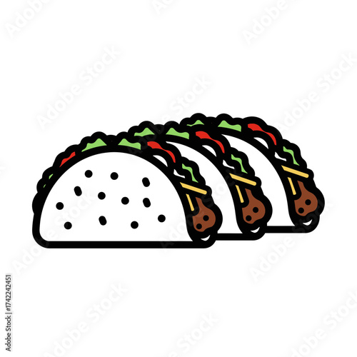 Three delicious tacos with various fillings a culinary delight.