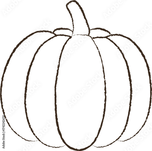 line vector illustration of a pumpkin. hand drawn autumn pumpkin. cozy fall harvest.
