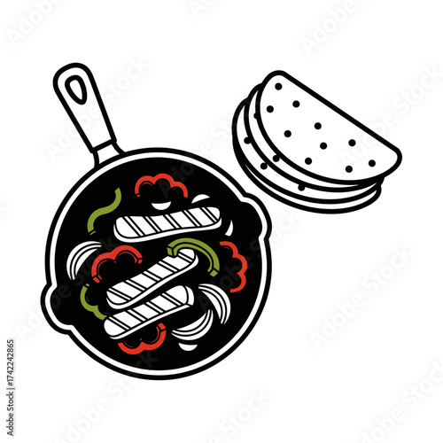 Fajitas with tortillas a delicious and flavorful Mexican dish.