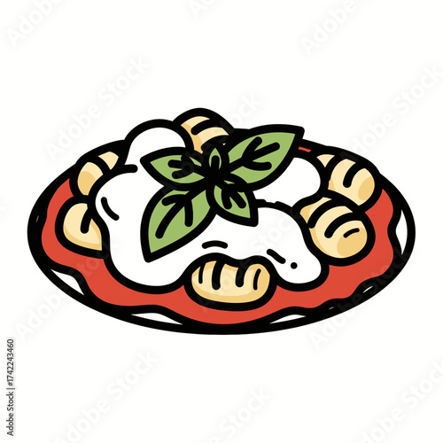 Delicious Italian Gnocchi with Fresh Basil and Tomato Sauce.