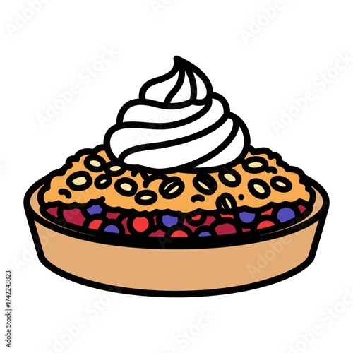 Delicious dessert with whipped cream on top a sweet treat for everyone.